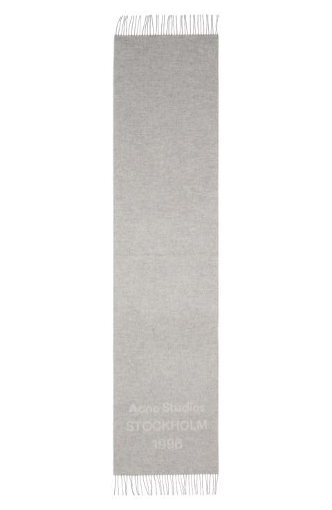 1996 Logo Jacquard Double Face Wool Fringe Scarf