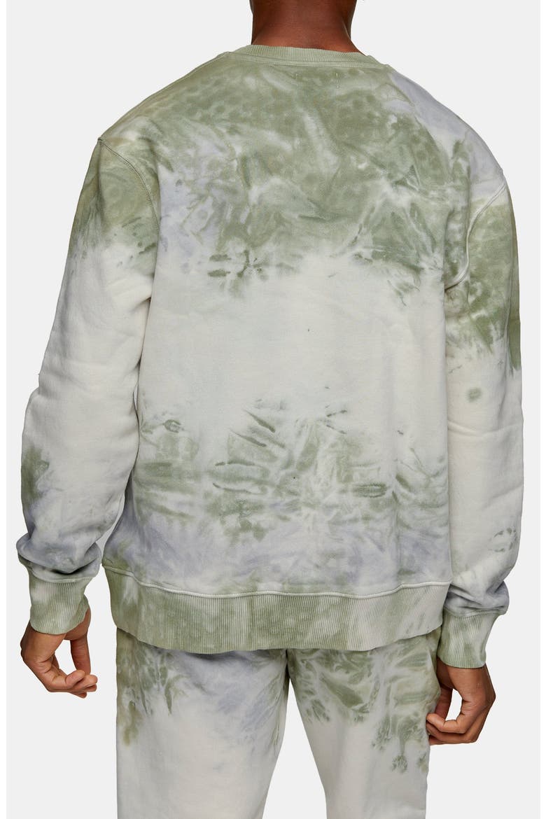 Tie Dye Crewneck Sweatshirt, Alternate, color, GREEN MULTI