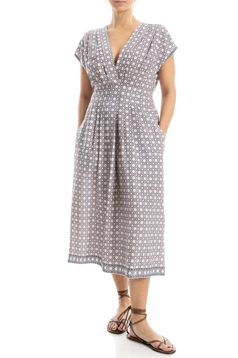 Surplice Neck Pleated Midi Dress, Alternate, color, REDTMGR-RED TEMPO GROVE