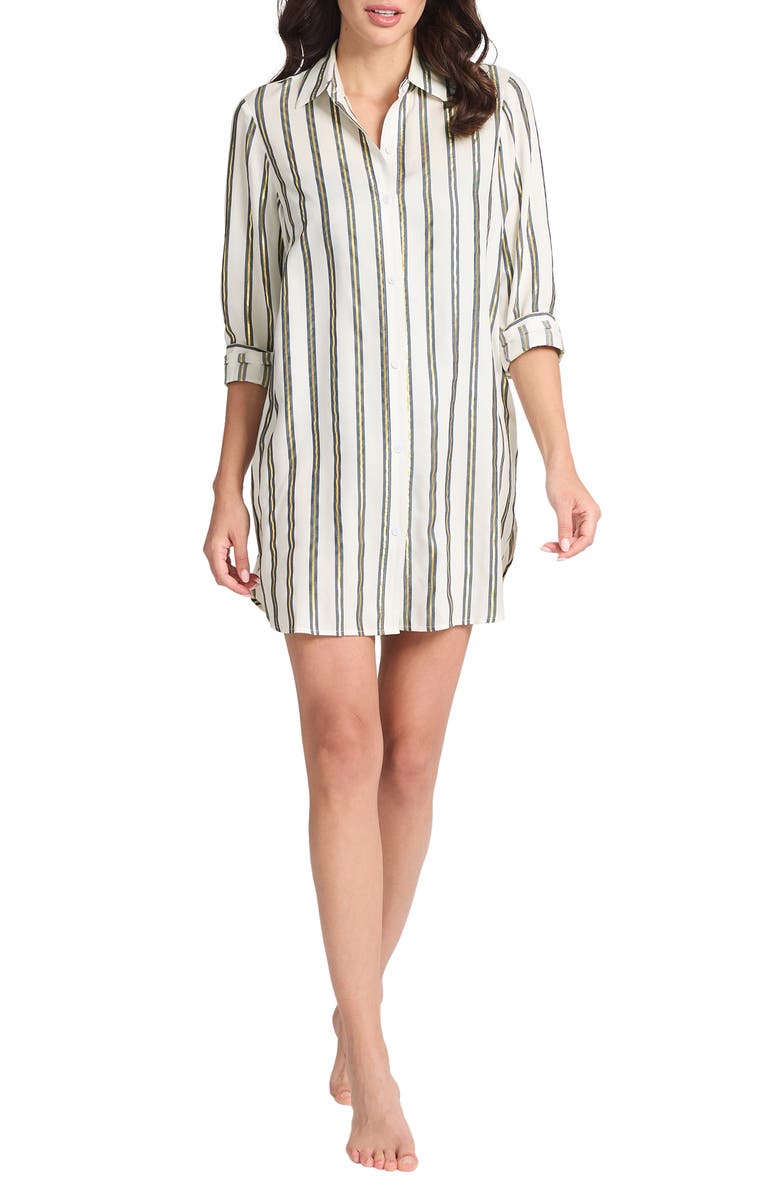 Tommy Bahama Metallic Stripe Cover-Up Tunic, Main, color,