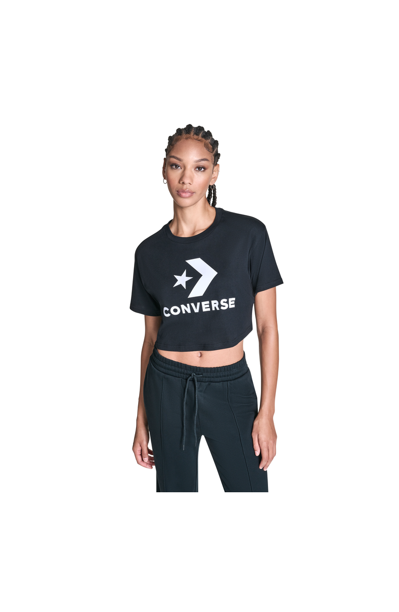 Converse Star Chevron Cropped T-Shirt, Main, color, Converse Black