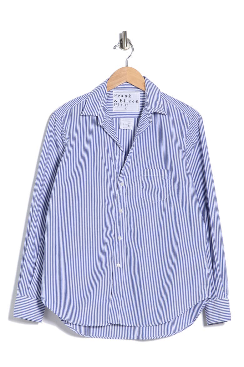 Relaxed Button-Up Shirt, Alternate, color, BLUE STRIPE