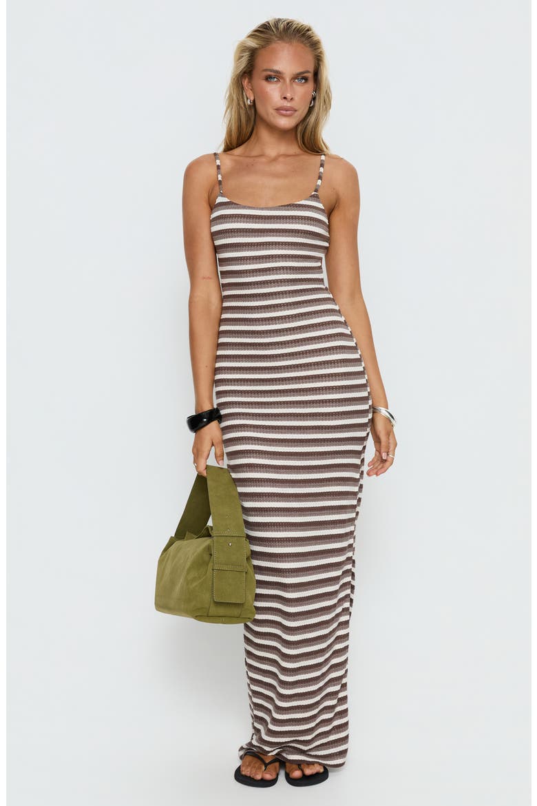 Elestria Striped Maxi Dress, Alternate, color, BROWN STRIPE