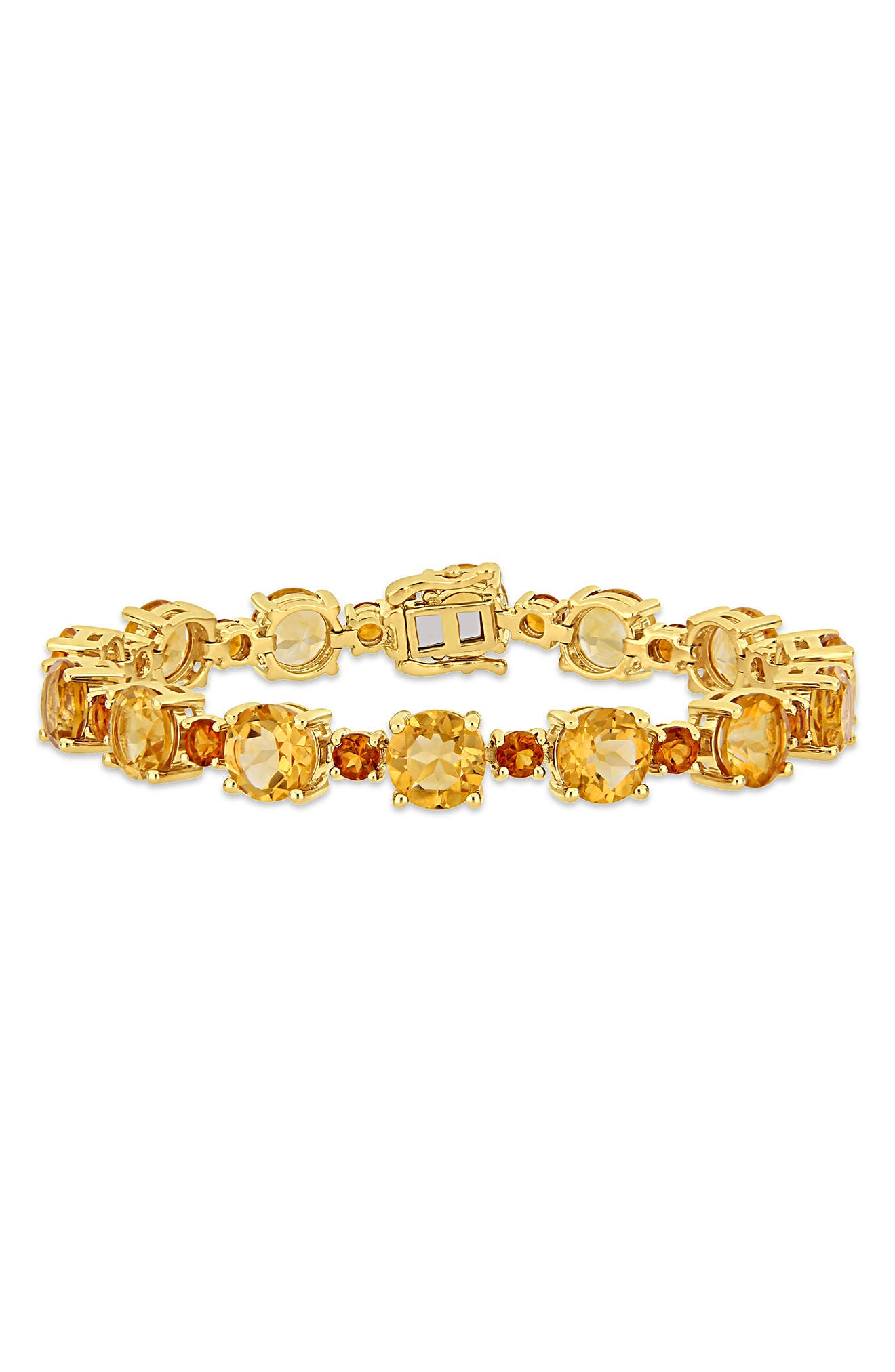 DELMAR 10K Yellow Gold Plated Sterling Silver Citrine & Madeira Citrine Bracelet