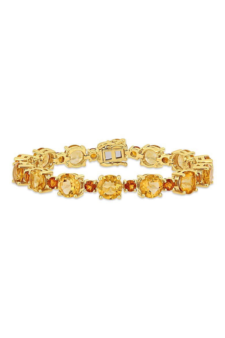 10K Yellow Gold Plated Sterling Silver Citrine & Madeira Citrine Bracelet, Main, color, YELLOW