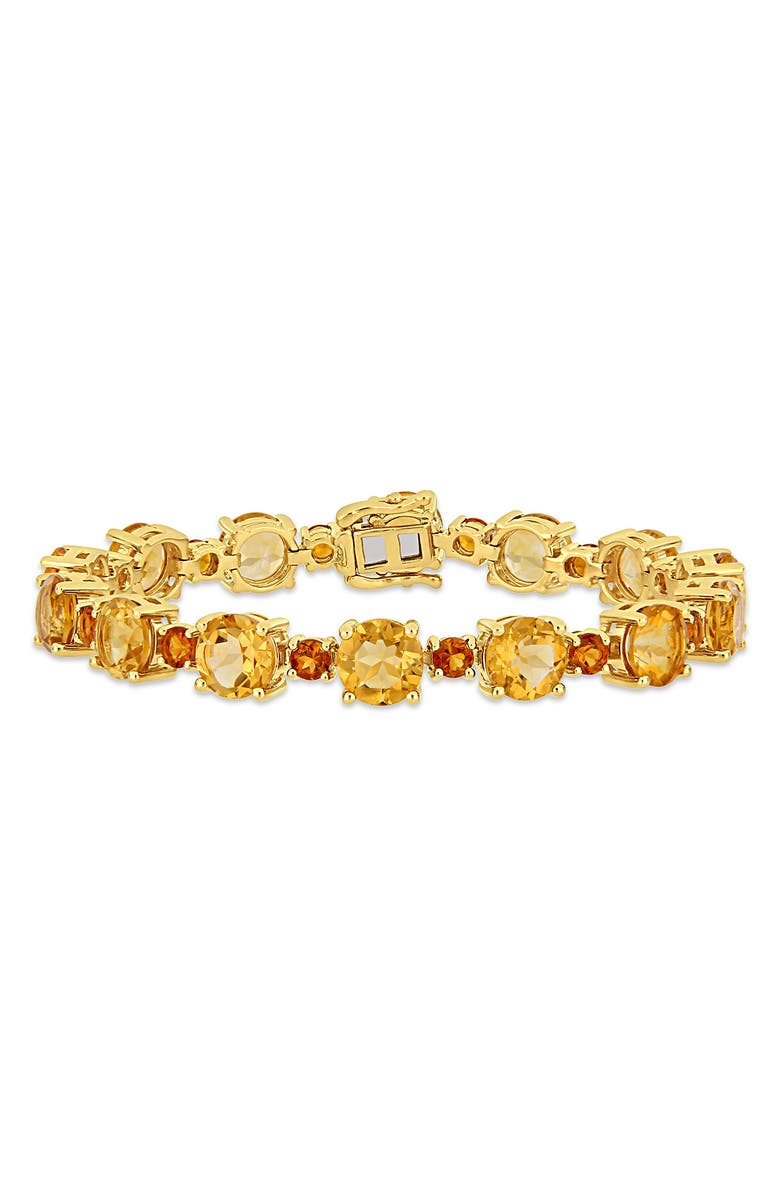 DELMAR 10K Yellow Gold Plated Sterling Silver Citrine & Madeira Citrine Bracelet, Main, color, Yellow