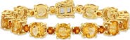 DELMAR 10K Yellow Gold Plated Sterling Silver Citrine & Madeira Citrine Bracelet