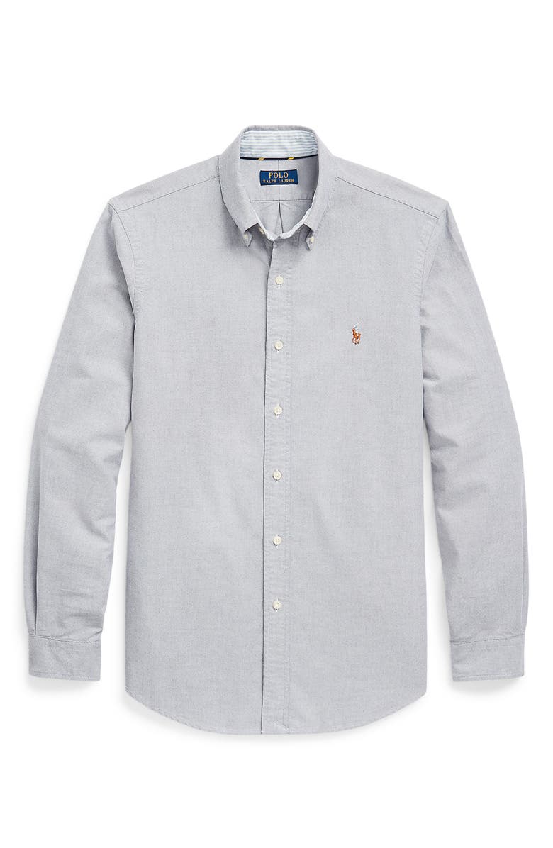 Polo Ralph Lauren Cotton Oxford Button–Down Shirt, Alternate, color, Grey