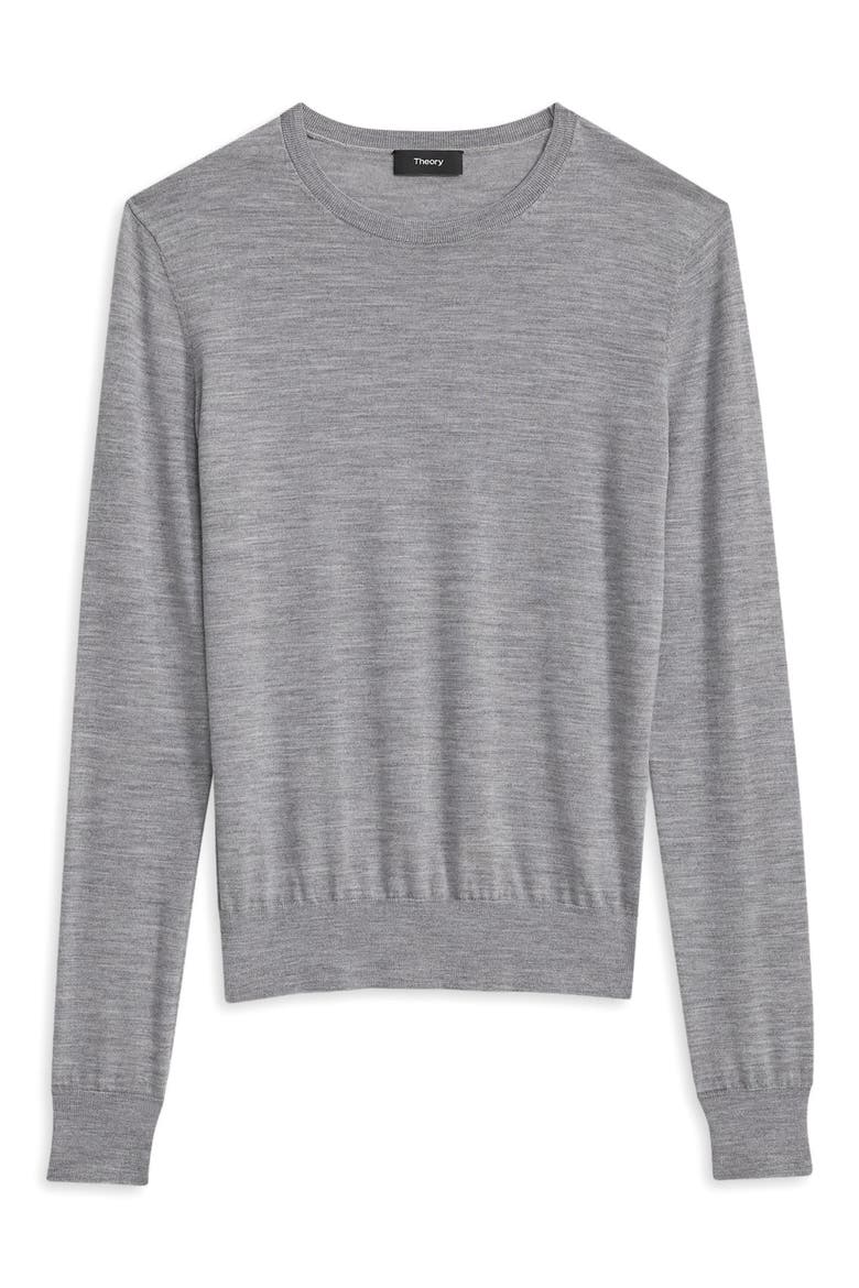 Regal Wool Crewneck Sweater, Alternate, color, COOL HEATHER GREY