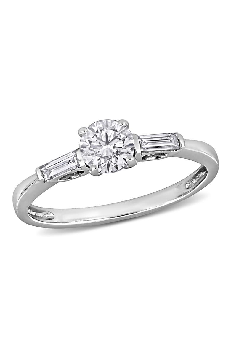 Lab Grown Diamond 3-Stone Engagement Ring 14k, Main, color, White Gold