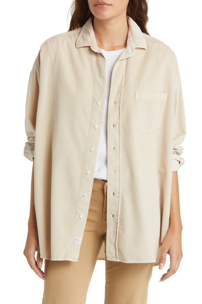 Shirley Oversize Button-Up Shirt, Main, color, VINTAGE WHITE