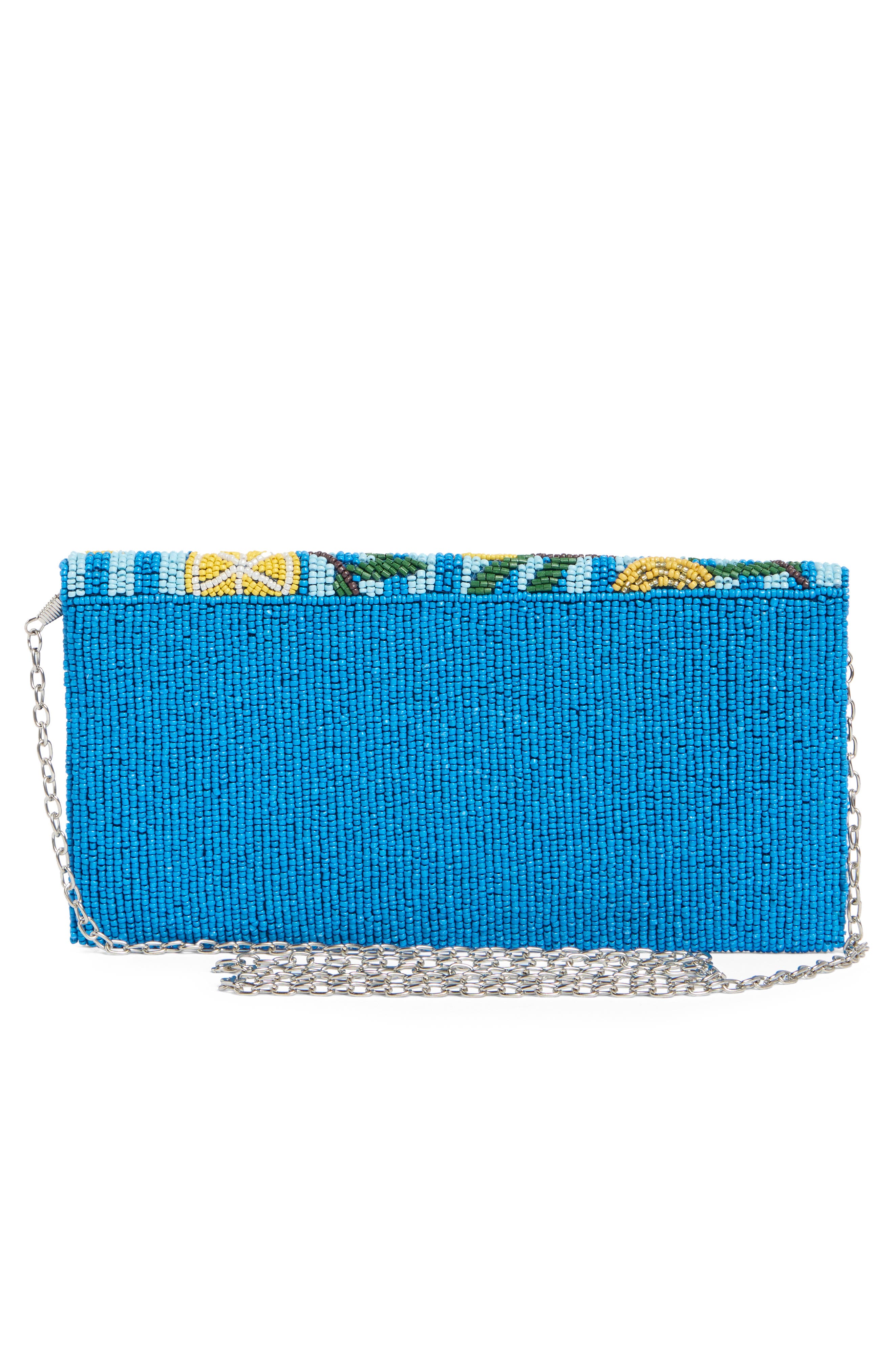 Collection XIIX Beaded Striped Lemon Clutch, Alternate, color, Blue Multi