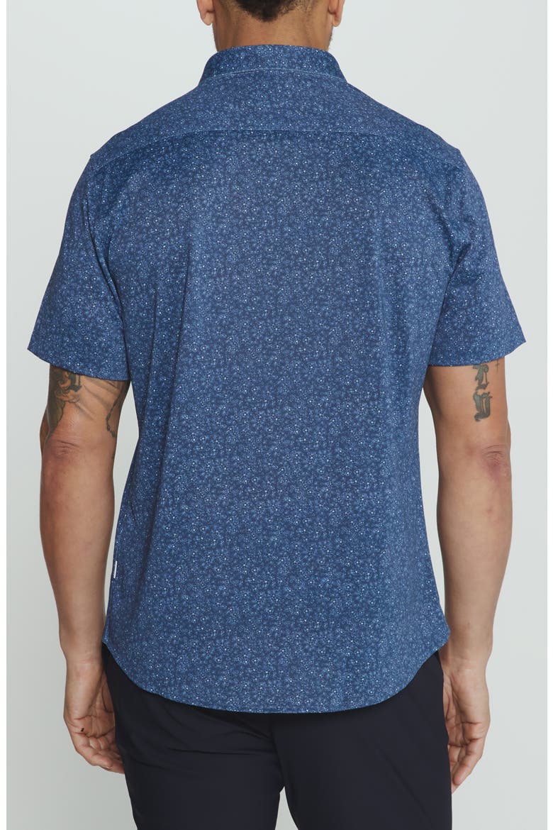 Velora Floral Short Sleeve Button-Up Shirt, Alternate, color, MIDNIGHT