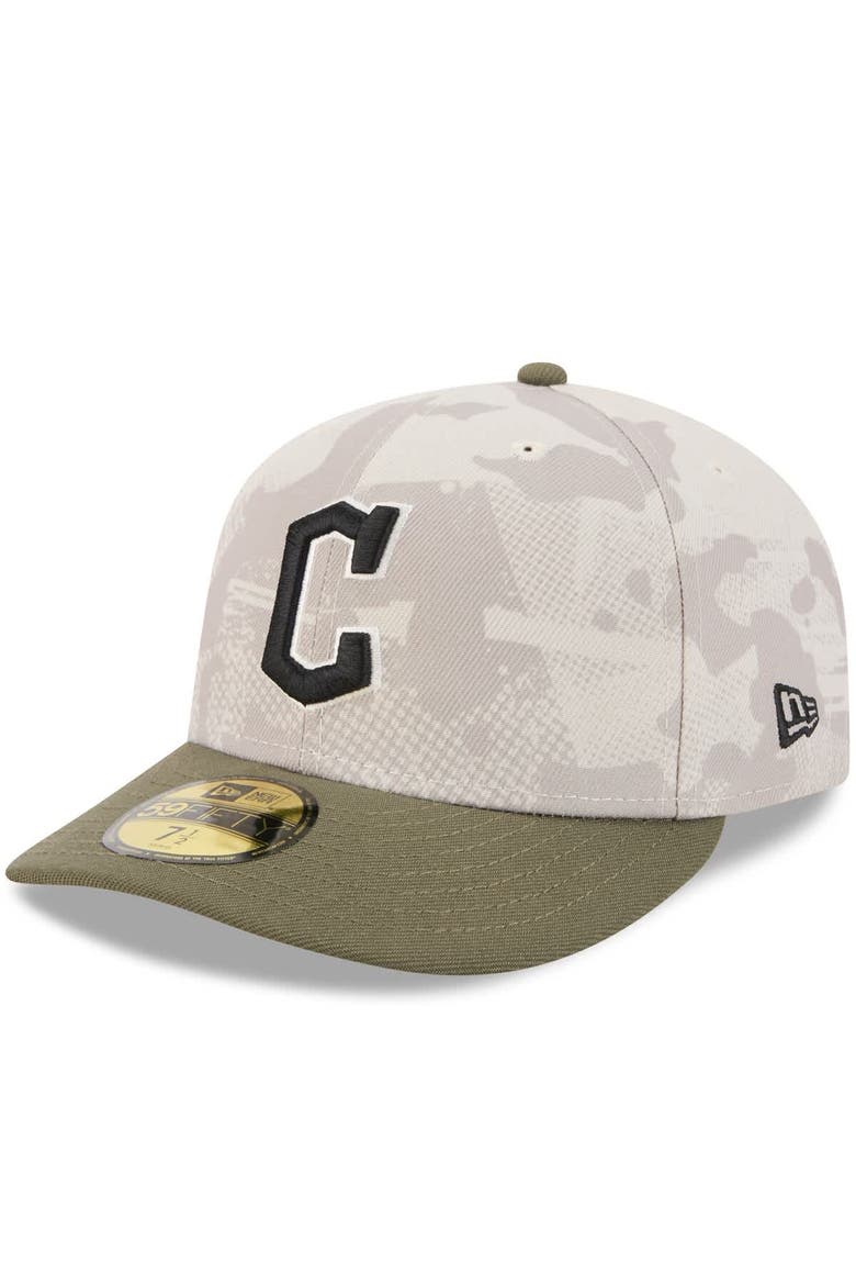Men's New Era Light Beige/Olive Cleveland Guardians 2025 Armed Forces Day 59FIFTY Fitted Hat, Alternate, color, Light Beige