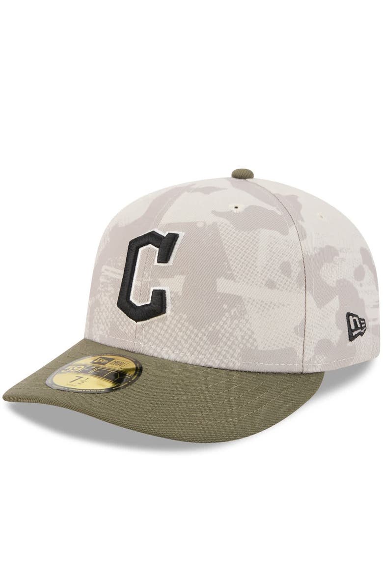 New Era Men's New Era Light Beige/Olive Cleveland Guardians 2025 Armed Forces Day 59FIFTY Fitted Hat, Alternate, color, Light Beige