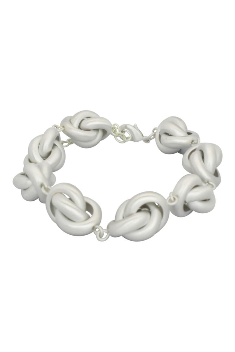 Amberlyn Link Bracelet, Main, color, MATTE SILVER