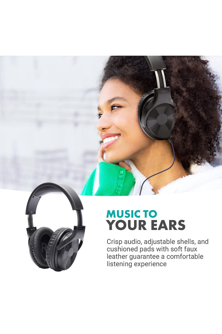 MH-100 Hi-Fi Studio Headphones with Microphone, Alternate, color, Black