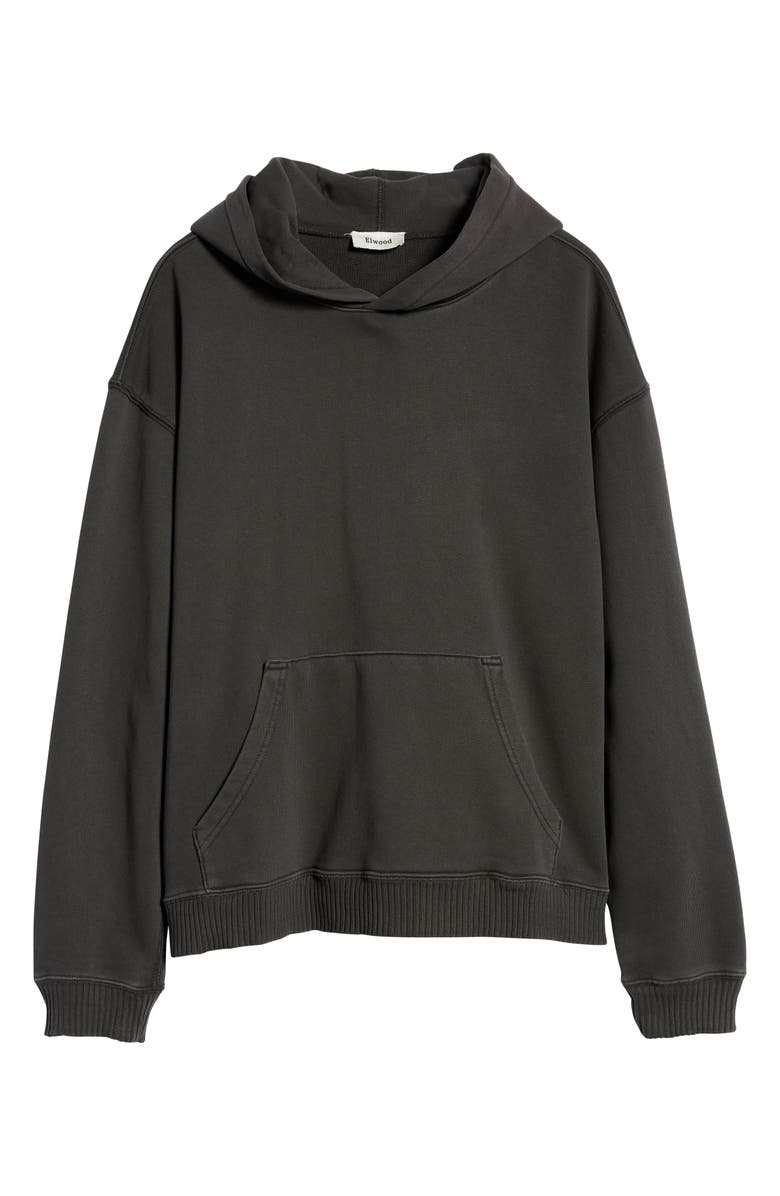 Elwood Core Oversize Organic Cotton Brushed Terry Hoodie, Alternate, color, Vintage Black