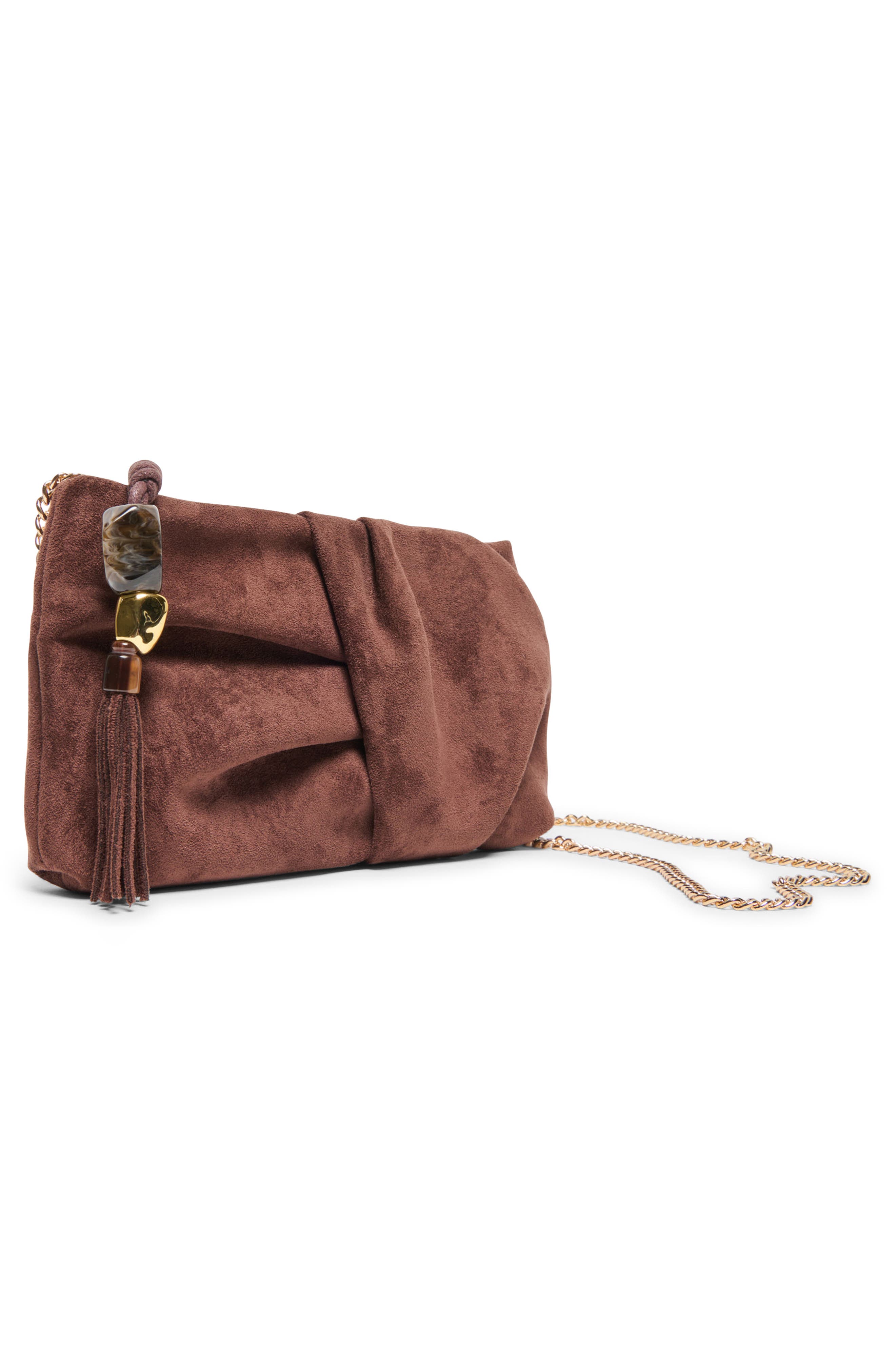 Dolce Vita Louela Tassel Clutch, Alternate, color, Chocolate