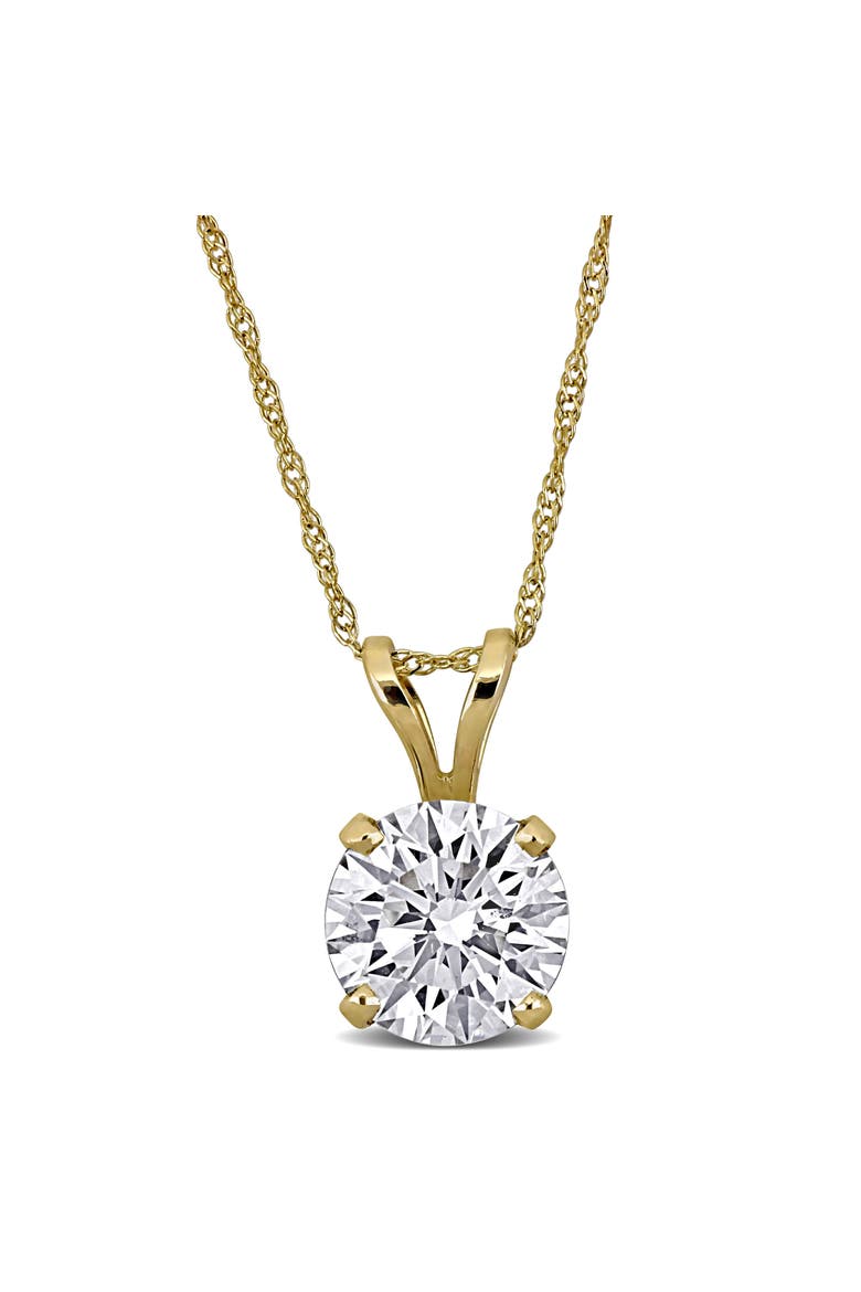 2 CTW Lab-Grown Diamond Solitaire Necklace 14k, Main, color, Yellow Gold