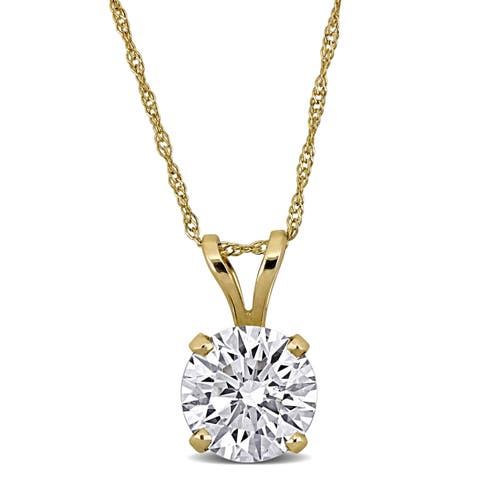 2 CTW Lab-Grown Diamond Solitaire Necklace 14k