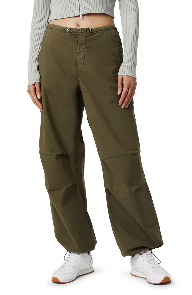 Mavi Jeans Hill Toggle Waist Wide Leg Cargo Pants, Main, color, Khaki Move