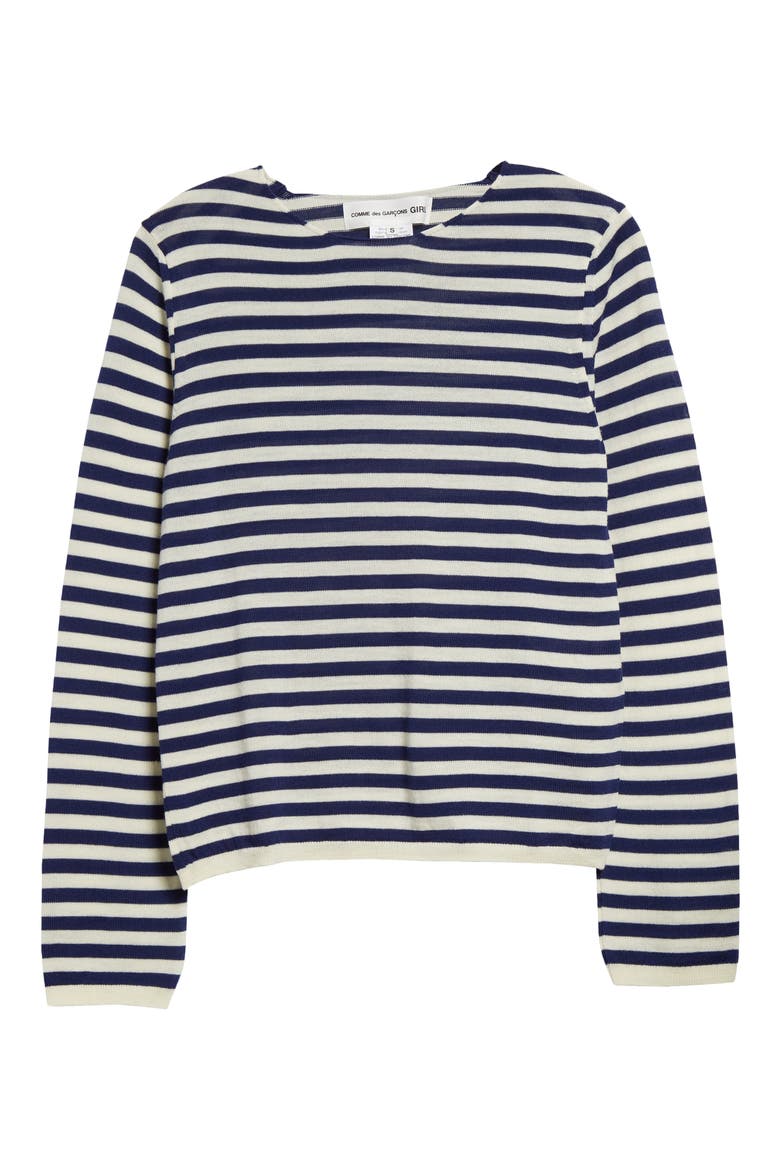 Stripe Jersey Sweater, Alternate, color, NAVY/ WHITE