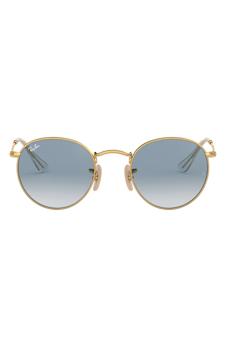 Ray-Ban 50mm Small Gradient Round Sunglasses, Main, color, Gold