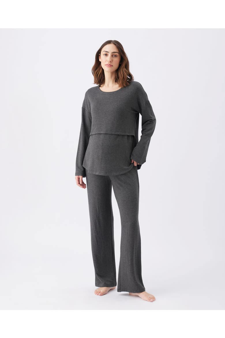 Super Soft Nursing Top, Alternate, color, Charcoal Marle