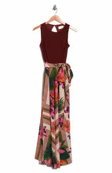 Eliza J Mixed Media Maxi Dress