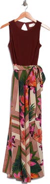 Eliza J Mixed Media Maxi Dress