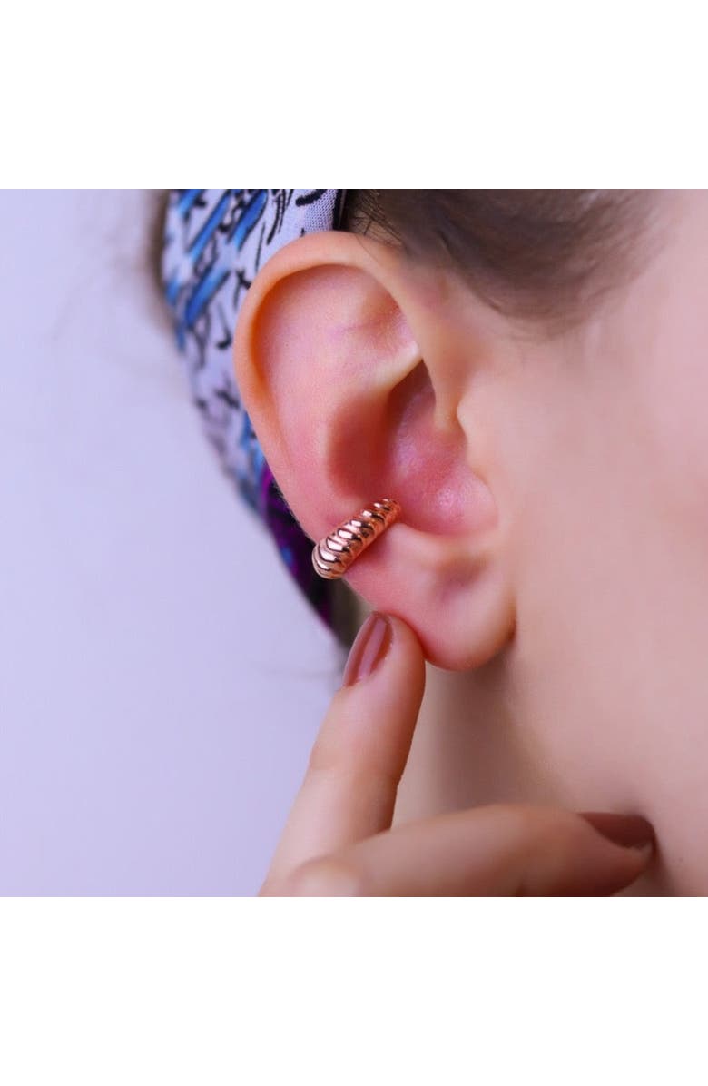 Spero London Croissant Ear Cuff No Piercing Sterling Silver 1 Piece, Alternate, color, Rose Gold