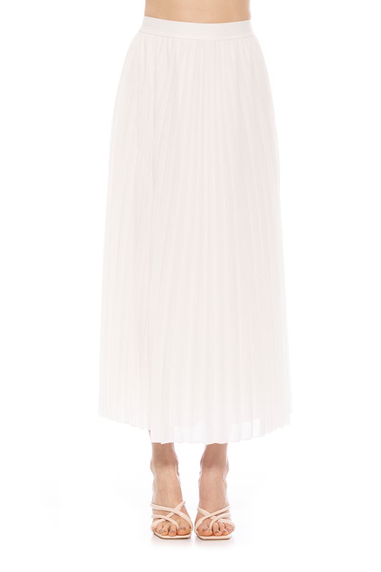 Kesia Midi Chiffon Pleated Skirt, Main, color, IVORY