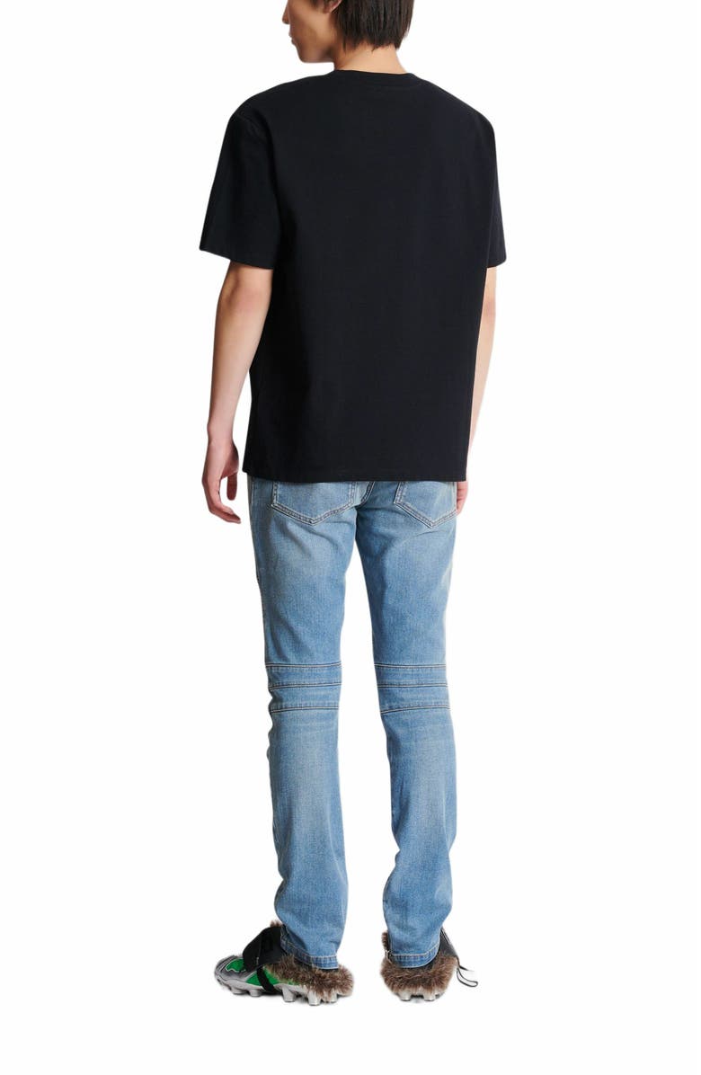 Balmain Lettre Flocked T-Shirt In Cotton, Alternate, color,