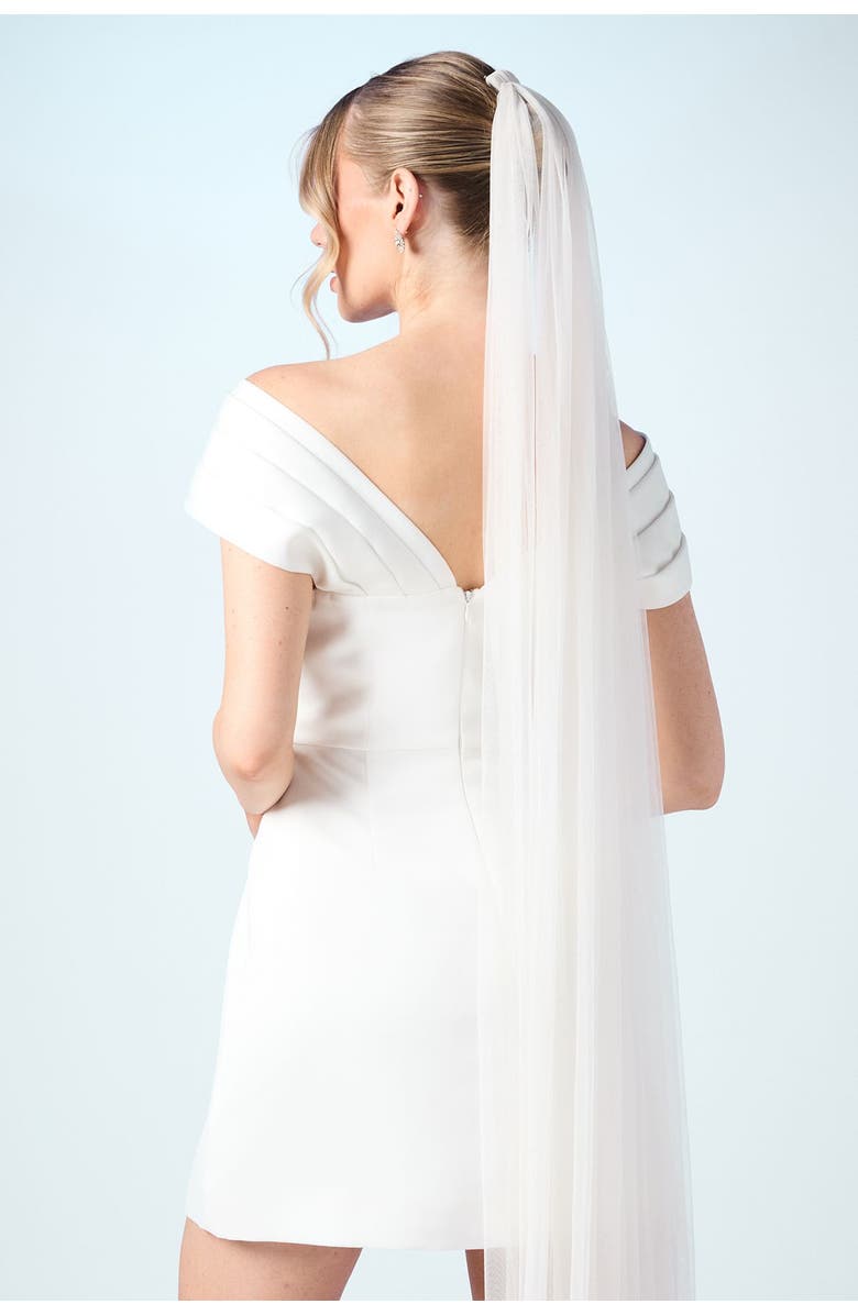 Coast Bardot Bridal Mini Dress, Alternate, color, Ivory