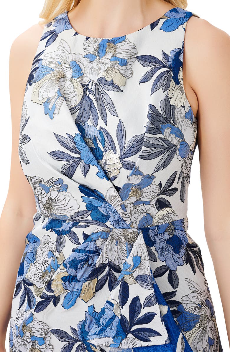 Adrianna Papell Floral Jacquard Ballgown, Alternate, color,