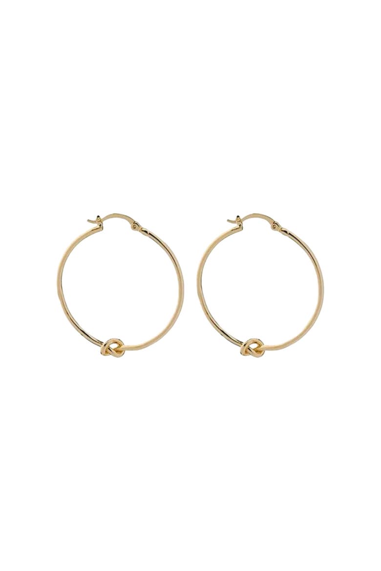 Knot Hoop Earrings, Main, color, Gold