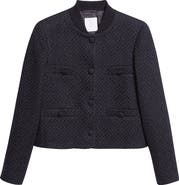 Eleventy Bouclé Knit Bomber Jacket