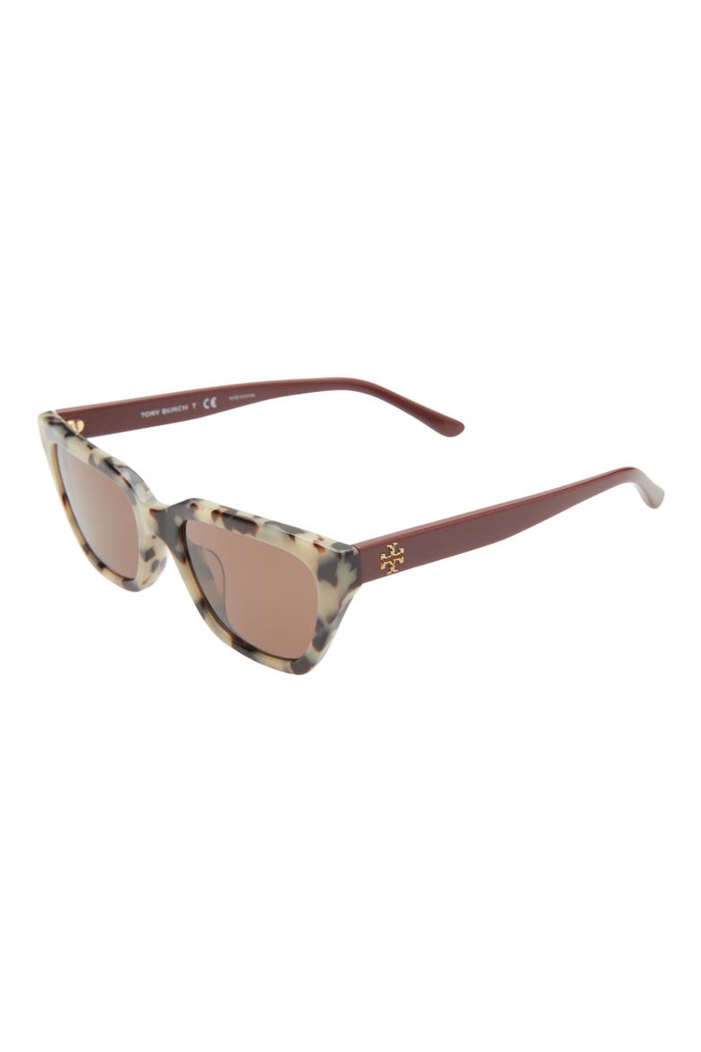 53mm Cat Eye Sunglasses, Alternate, color, GREY TORT/ SOLID BROWN