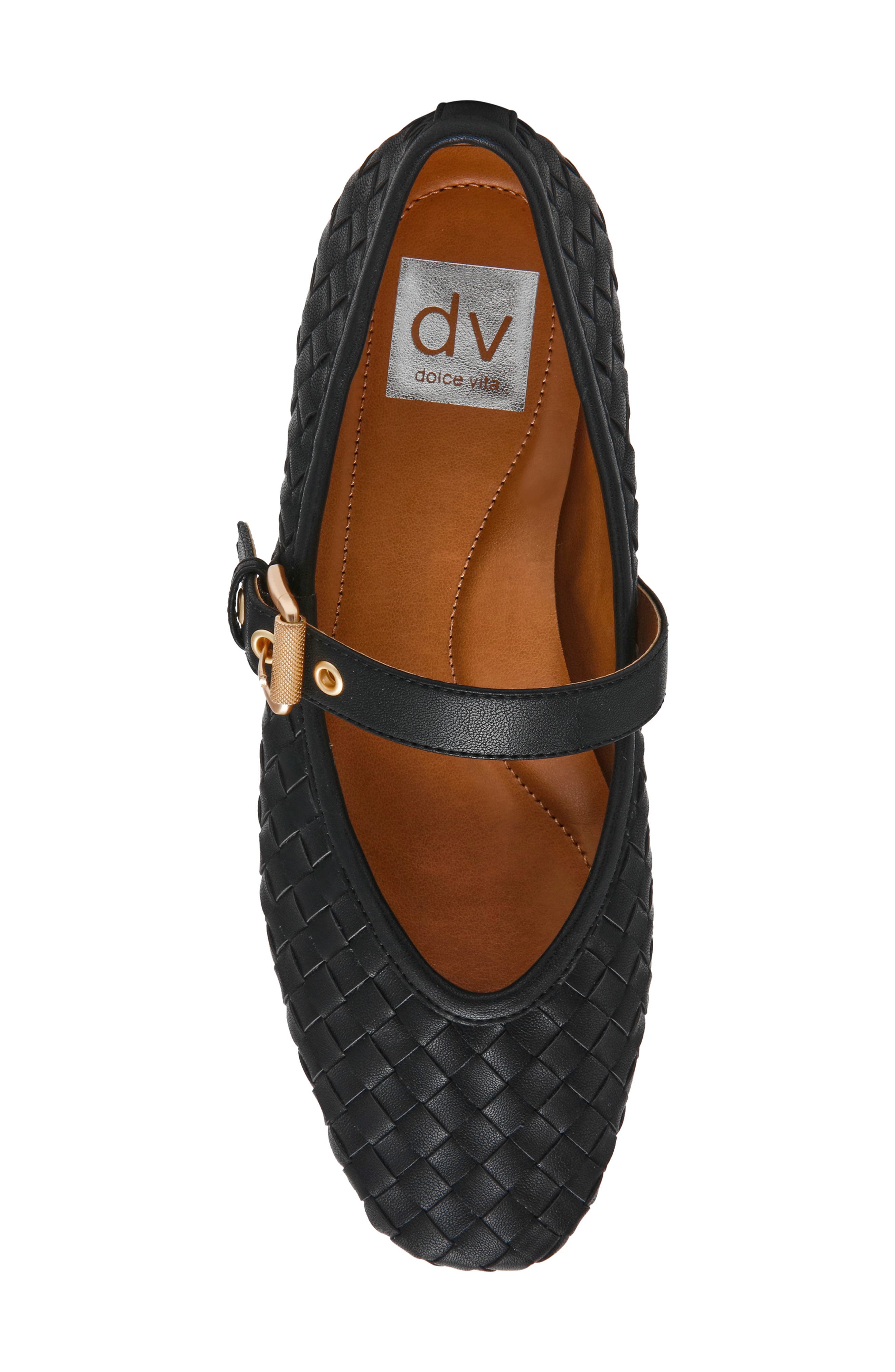 Mulaney Woven Mary Jane Flat, Alternate, color, BLACK