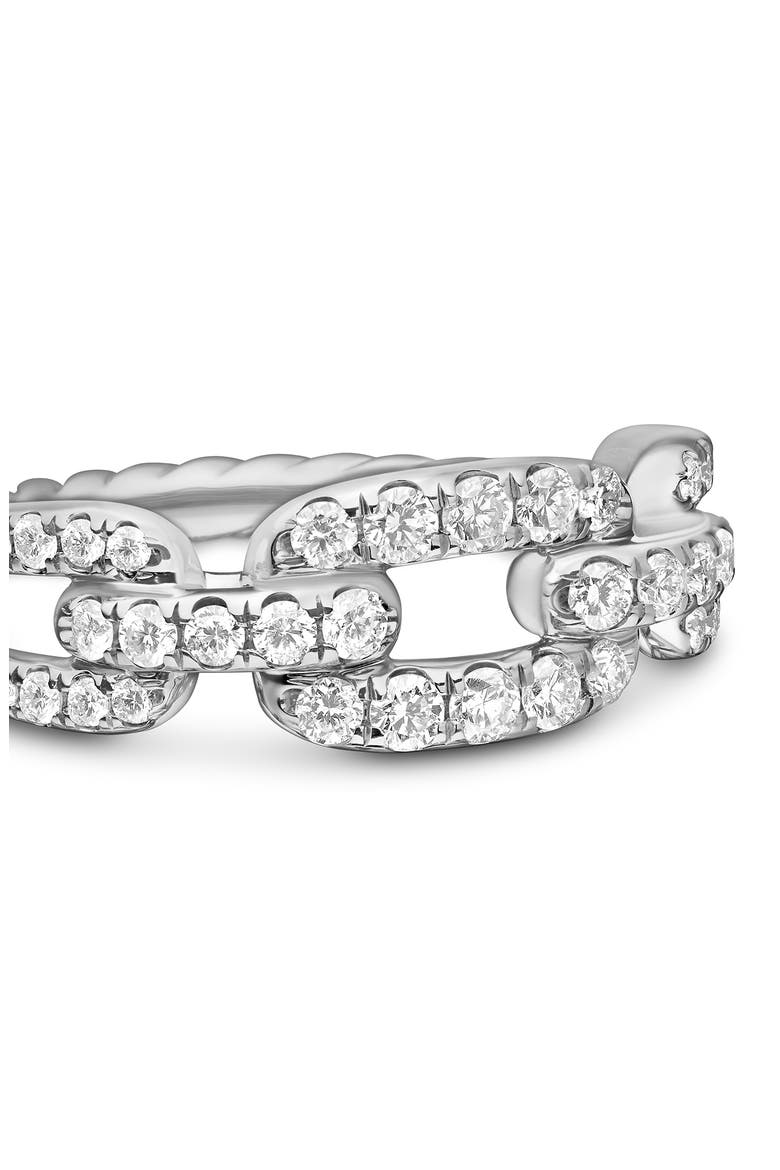 Stax Diamond Chain Link Ring, Alternate, color, WHITE GOLD