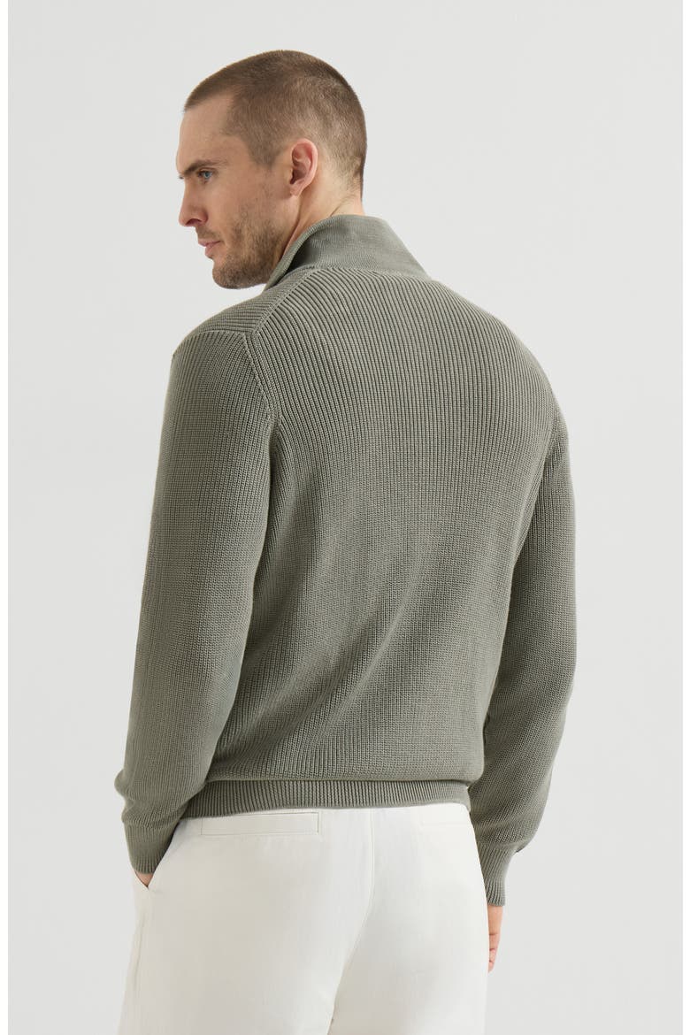 Half English Rib knit cardigan, Alternate, color, Military