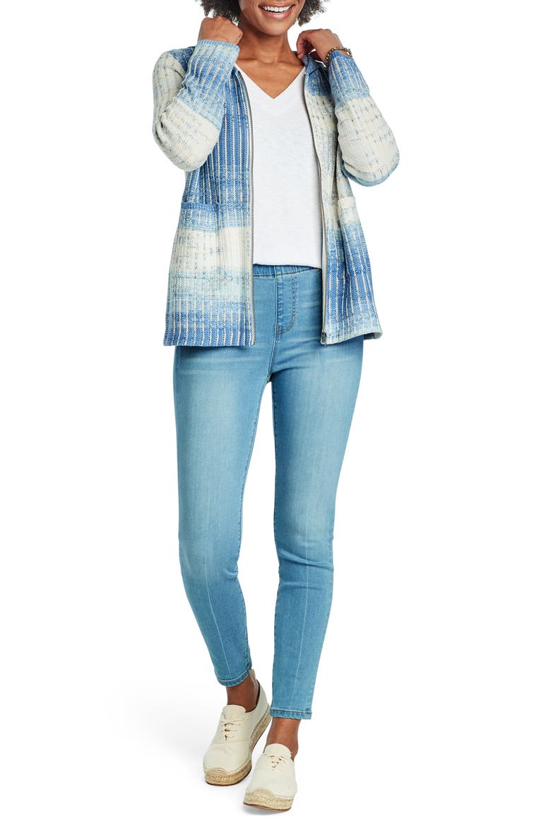 Spring Sky Full Zip Hoodie Cardigan, Alternate, color, BLUE MULTI