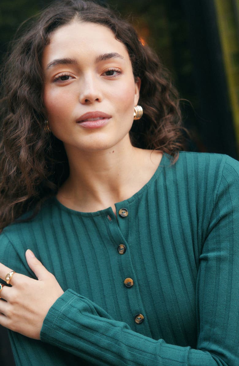 NEXT Long Sleeve Rib Knit Dress, Alternate, color, Blue