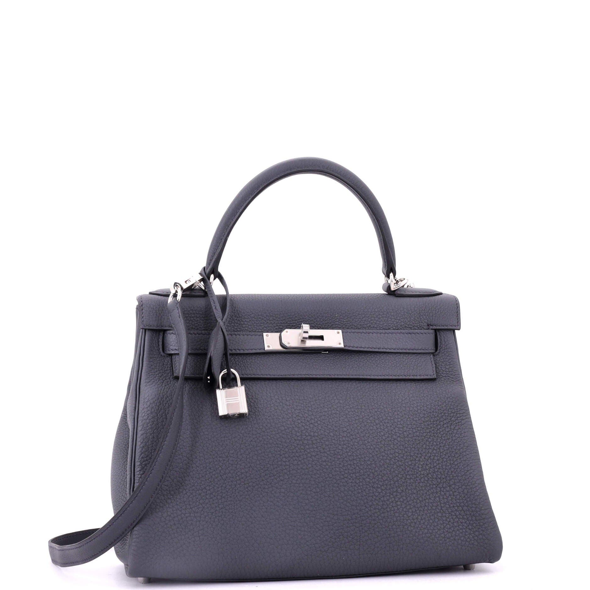 Pre-Owned Hermes Kelly Handbag Grey Togo with Palladium Hardware 28, Alternate, color, 