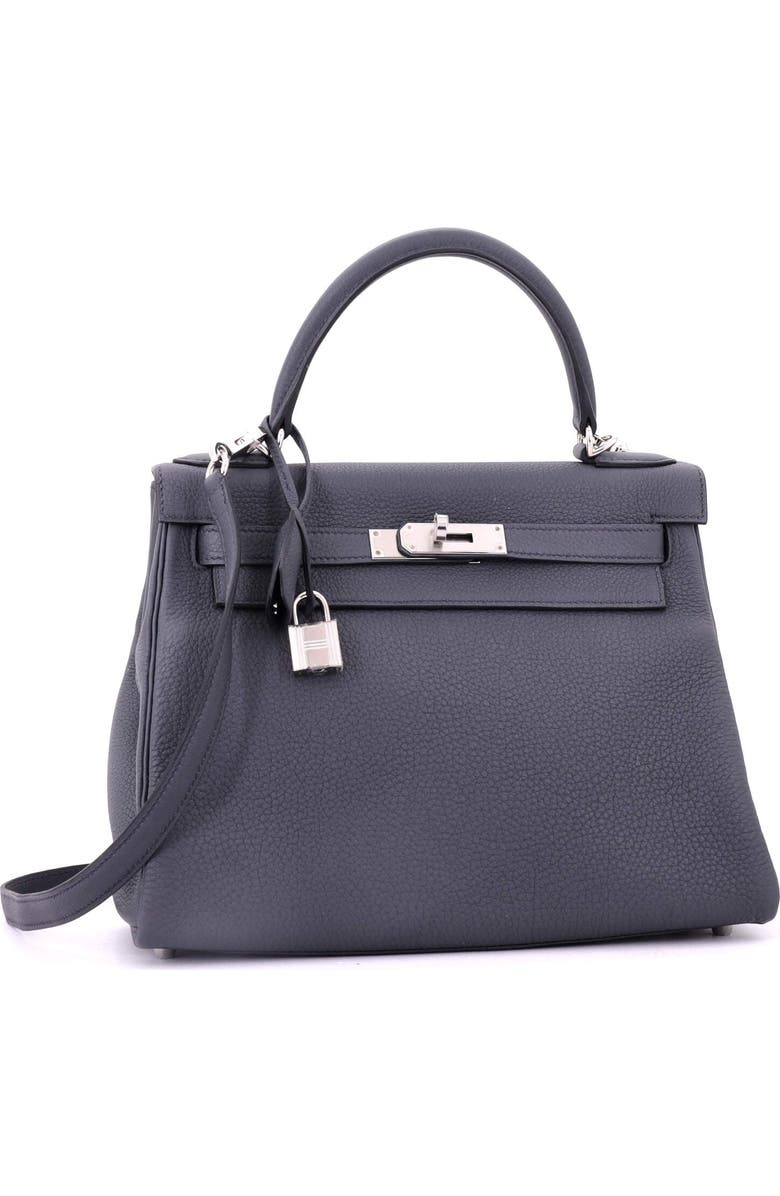 Pre-Owned Hermes Kelly Handbag Grey Togo with Palladium Hardware 28, Alternate, color,