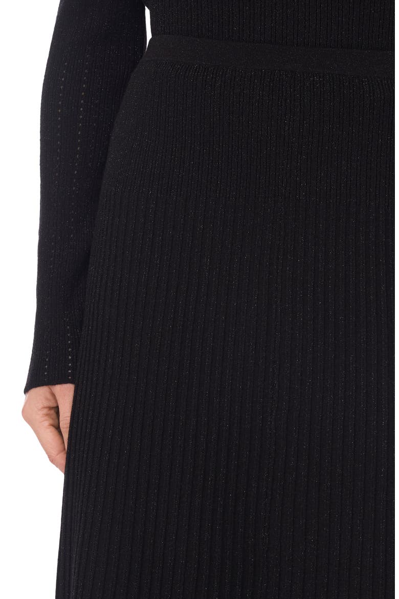 Rib Midi Skirt, Alternate, color, BLACK/ BRONZE