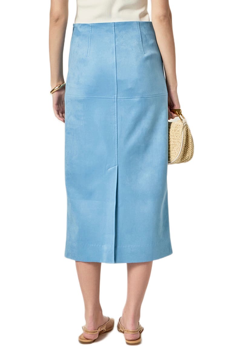 Faux Suede Midi Skirt, Alternate, color, SLATE BLUE
