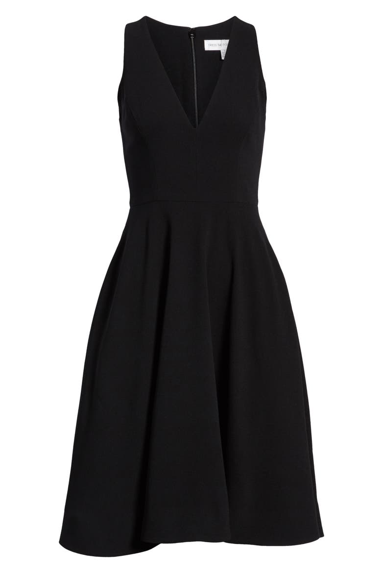 Catalina Fit & Flare Cocktail Dress, Alternate, color, BLACK