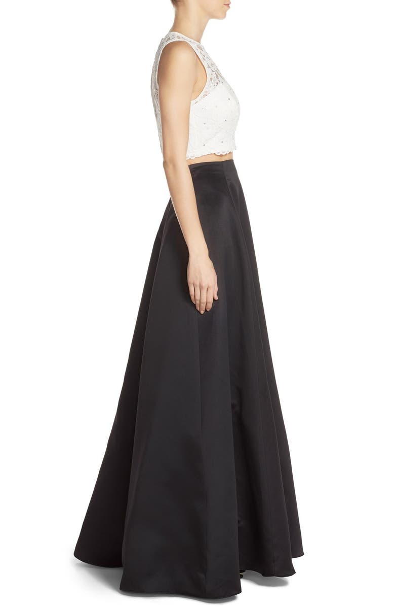 Xscape Evenings Xscape Lace Top & Satin Two-Piece Ballgown, Alternate, color, 